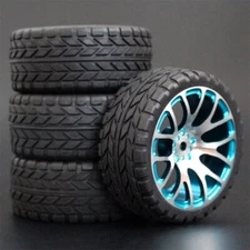 Rc 1/10 Alloy Wheels Tires Set for HSP 94123/94103/94122 D4/D3 FW06 7Y-B Tamiya