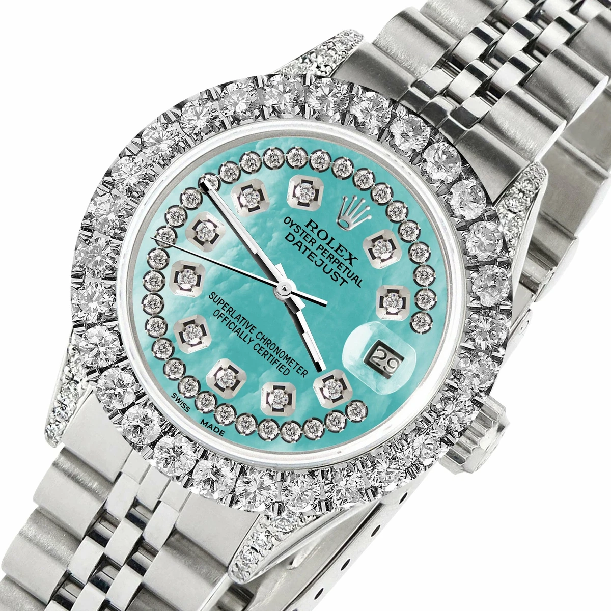 Aquamarine diamond best sale watch