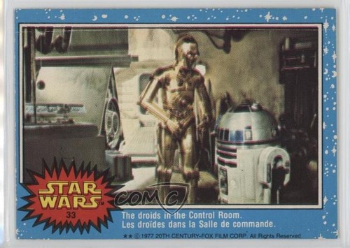 1977 OPC Star Wars #33 The droids in the Control Room — Raw