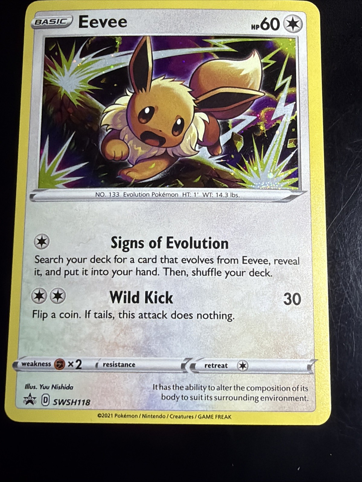 Eevee SWSH118 HOLO RARE Pokemon Black Star Promo NM 2021 Card TCG - NM