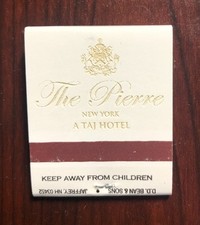 The Pierre Hotel New York City Vintage Matchbook Unstruck Full
