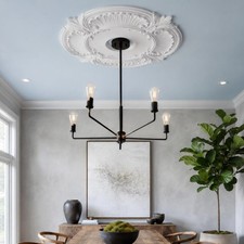 Round PU Ceiling Decorative Disc White Edge Band Edging Band Easy to Install