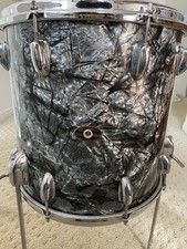 1966 Vintage Slingerland 14X14 Floor Tom; Black Diamond Pearl. Original Owner.