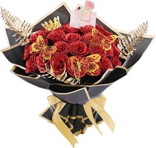 24 Pcs Glitter Roses Bouquet,Artificial Rose Bouquet,Sparkly Rose,DIY Fake