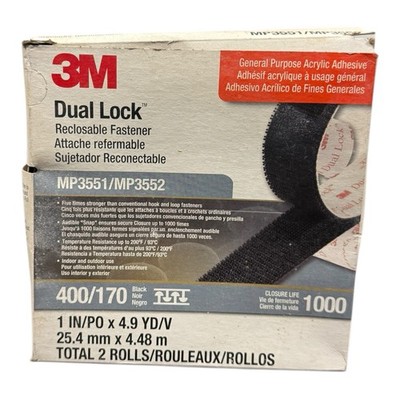 3M Dual Lock MP3551 / MP3552 Reclosable Fastener Tape 2 Rolls NEW