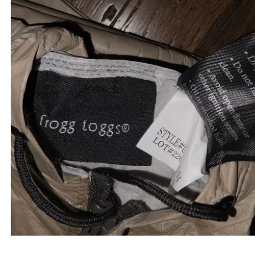 Gorpcore Modern frogg toggs Mens Lrg Tan Waterproof Packable Rain Suit Pants Set image 4