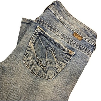 Silver Jeans TUESDAY Capris Womens Sz 28 Light Denim Cropped Embroidered Summer