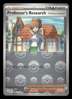 Professor's Research (Poke Ball Pattern) 085/086 Holo Black Bolt Pokemon NM/M