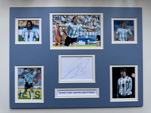 Argentinien Hernan Crespo signiert 16" x 12" doppelt montiertes Display