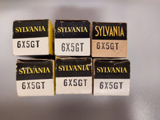 1x 6X5GT Sylvania Gleichrichter R&ouml;hre Tube Valve tested NOS / NIB