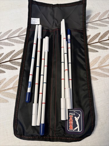 PGA TOUR Pro Alignment Sticks Golf Collapsible Training Aid Putting Full Swing