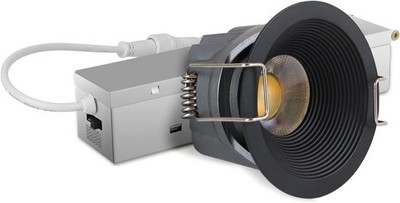 Adetu 2 Inch 5CCT Black LED Recessed Ceiling Light with Junction Box, 2700K/3000
