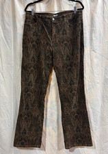 Vintage Women's Jones New York Paisley Corduroy Trousers Pants 14