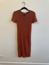 Zara Rust Midi Knit Dress