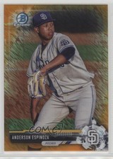 2017 Bowman Chrome Prospects Orange Shimmer Refractor 4/25 Anderson Espinoza fm0