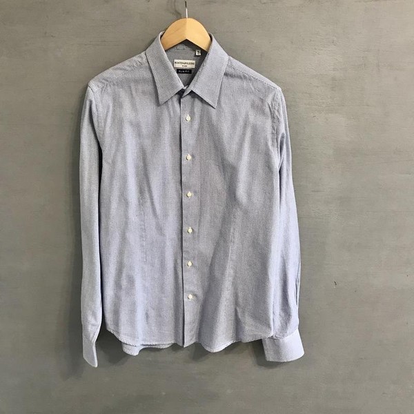 Men Monte Napoleone Shirt Navy Cotton 40 /L / 48 #1W2I