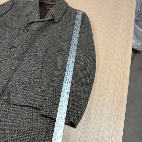 Vintage Tweed Wool Car Coat 42 Shooting 70s Jacket Yugoslavia Phillippe Vartin L image 6