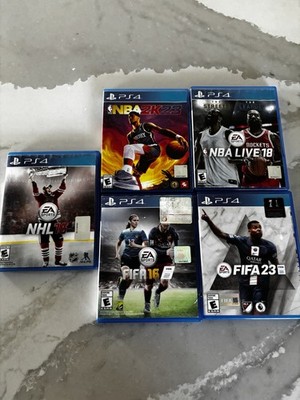 Playstation4 Sports Game Bundle NBA 2K23, NBA LIVE 18, FIFA 23, FIFA 16, NHL 16