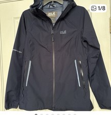 Jack Wolfskin Texapore Ecosphere Women's Navy Waterproof Hooded Jacket Size S