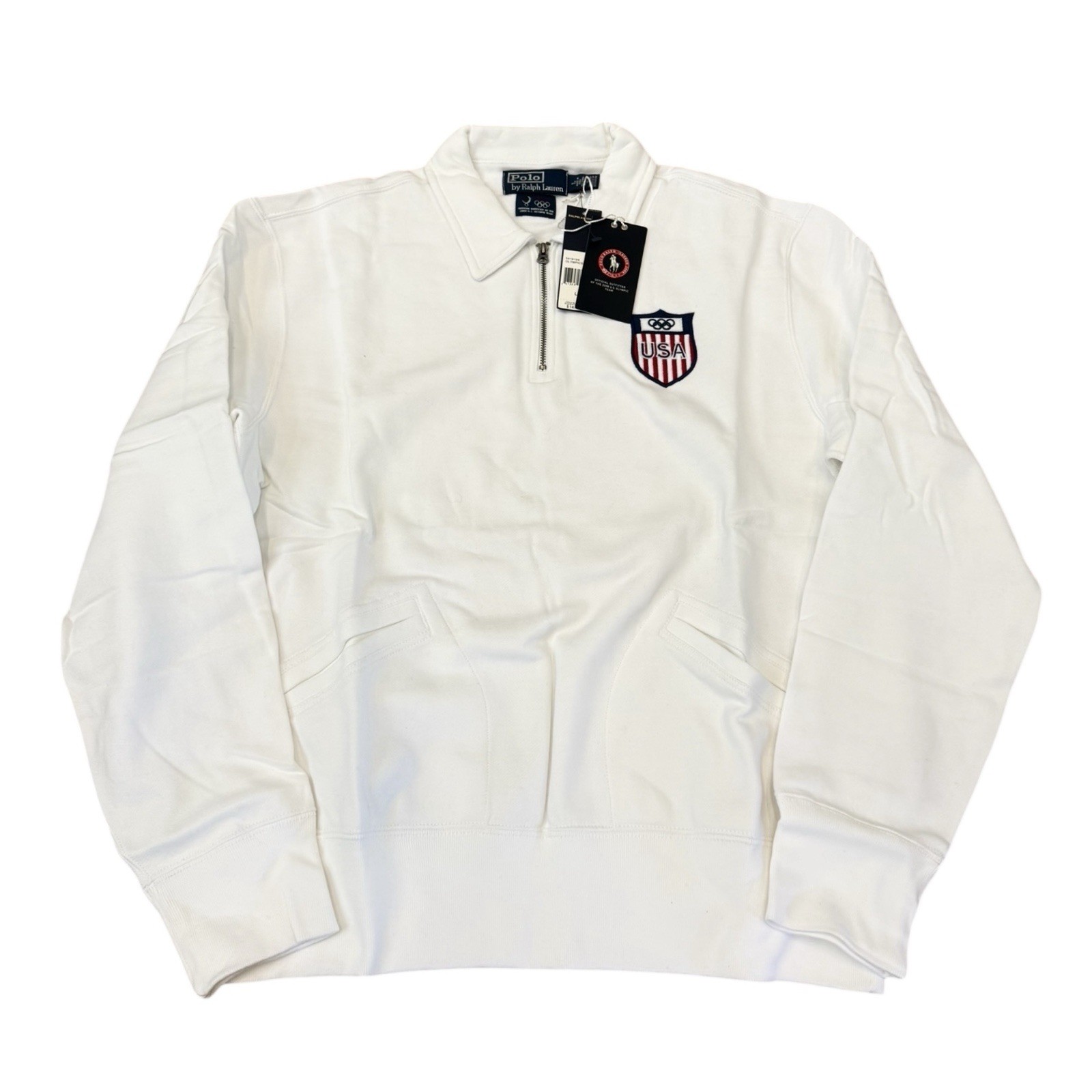 Polo Ralph Lauren USA Beijing 2008 Olympics Quarter Zip Sweatshirt NWTs Sz Large