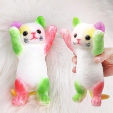 Big Hand Painted Cat Squishy Toy Large Ultra Soft Kitty Squeeze Fidget Stress Re