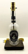 Michter's American Whiskey Liquor Bottle TABLE LAMP LIGHT w Wood Base