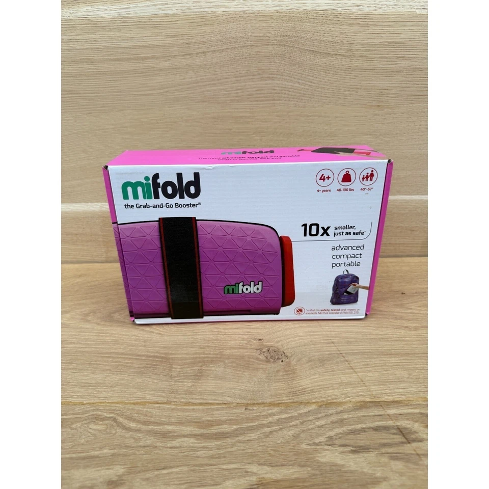 Asiento elevador portátil compacto plegable Grab-and-Go 4+ años púrpura Foto 3 de 4