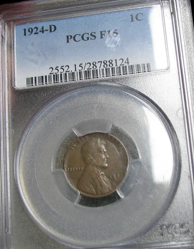 1924-D Lincoln Cent Wheat Penny ---- Fine-15 PCGS Graded Coin ---- #573C