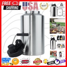Insulated Gallon Jug with Handle, One Gallon, 128 Ounces, Stainless Steel, La...