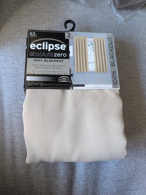 Eclipse Absolute Zero 100% Blackout Curtains Wheat  74x63 Total 2 Panels