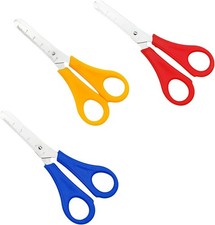3 x CHILDRENS SAFETY SCISSORS METAL Kids Child School 5" Arts Craft