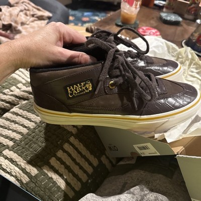 VANS NEW Half Cab Otw Reissue 33 Men's sz 10.5 Demitasse Brown Patent Crocodile