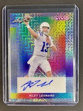 Riley Leonard RC Auto. Indy Colts, Notre Dame, Duke. 2024 Leaf Vivid 🏈 #d /9