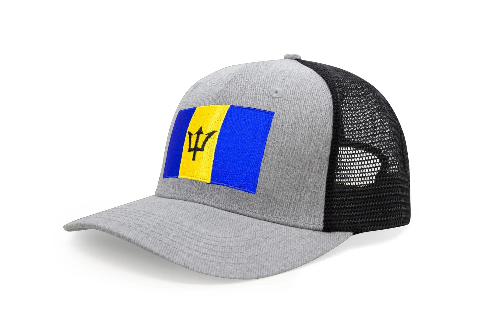 Country Hat, Snapback Trucker Baseball Cap (Barbados, Grey Black)