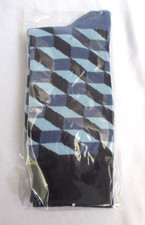 Novelty Geometric Blue Black Crew Socks Funny Graphic Mens Womens One Size