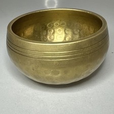 3  Tibetan Singing Bowl Solid Brass Hand Hammered for Yoga and Meditation Patina