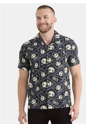 Disney Nightmare Before Christmas Jack Skellington Button Up Shirt Men s M NWT