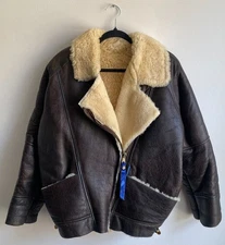 Authentic Luxury ETRO MILANO Brown Asymmetrical Shearling Leather Jacket Size 12