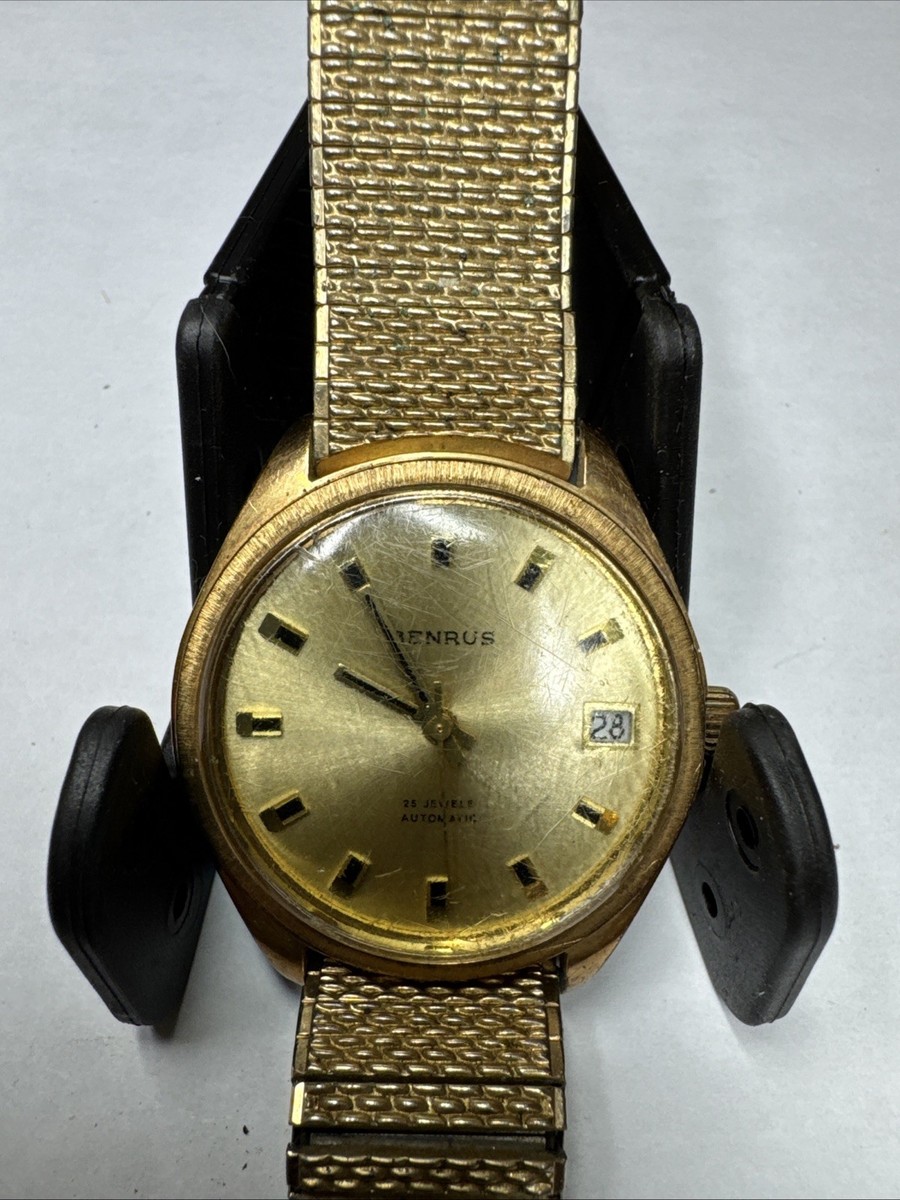 Vintage Benrus Gold Tone Automatic Date 25 Jewels Men's Watch | eBay