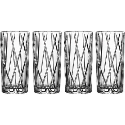 Orrefors City Crystal Highball / Tumbler Glass (Set of Four)
