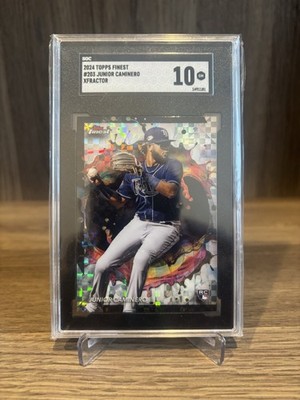 2024 Topps Finest - Rare Junior Caminero #203 Checkerboard Refractor (RC) Pop 1 