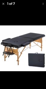 Sierra Comfort SC-501 Portable Foldable Massage Table Black, 24-34 in Height