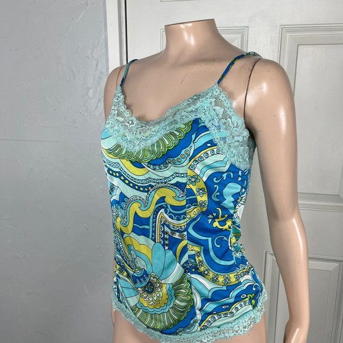 Vintage Y2k The Limited Tank top Shirt Sleeveless Polyester Retro Print Lace E9 - Picture 3 of 7