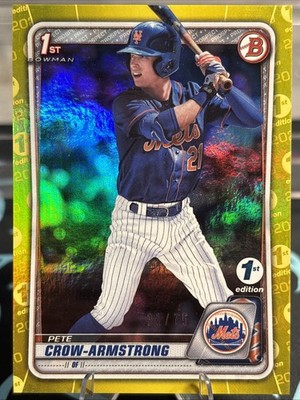 2020 Bowman Draft 1st Edition - Pete Crow-Armstrong Yellow Foil /75