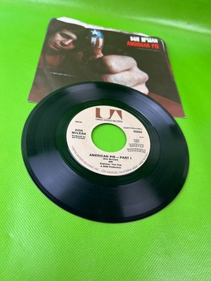 Don McLean   American Pie 7'' Single Record 1971 United Artists Pop Rock