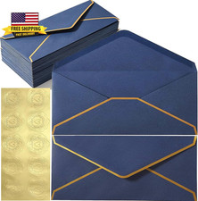 10 Pack Business Envelopes with Gold Border Size 10, 9.45X4.13 Inch Self Seal S