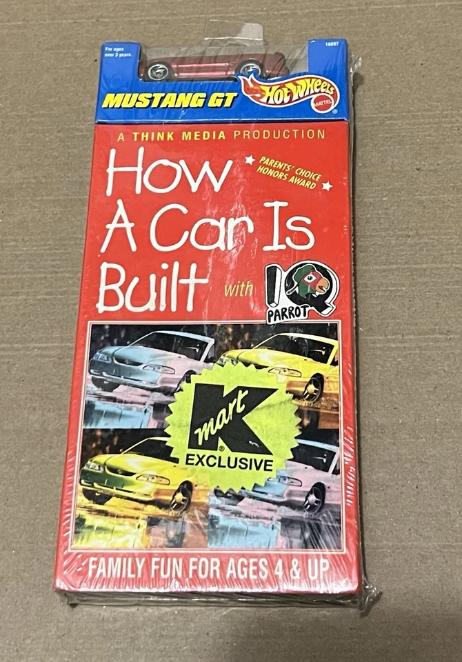 1995 Hot Wheels VHS "How a Car is Built" Red Glitter Mustang GT  KMART Exclusive - Image 2 of 4