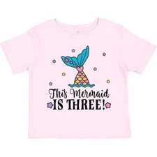 Inktastic 3rd Birthday Mermaid Tail Girls Party Toddler T-Shirt Childs Clothing