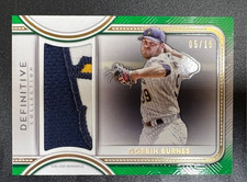 2022 Topps Definitive Collection CORBIN BURNES DJR-CBU Jumbo Relic Green 05/15