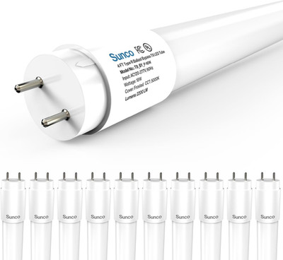 Sunco 10 Pack T8 LED Bulbs 4 Foot, Tube Light Bulbs Ballast Bypass, 48 Inch Fluo